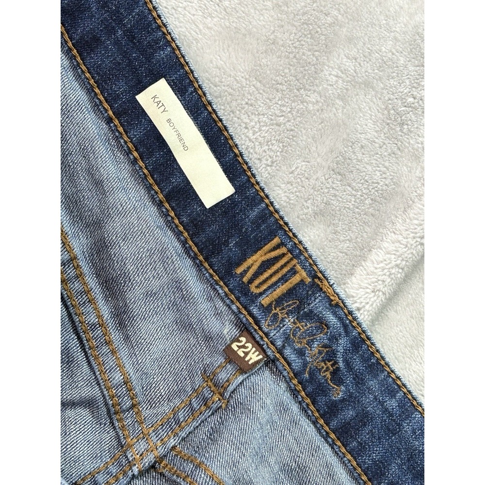Kut From The Kloth Jean Womens Sz 22W Blue Katy Boyfriend Stretch Faded Denim - Picture 7 of 14